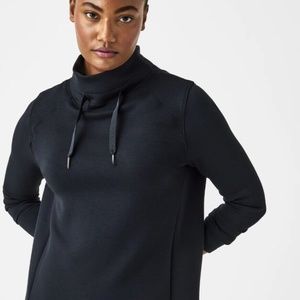 Spanx Sweatshirt Womens Medium Navy Blue AirEssentials Got-Ya-Covered Pullover